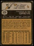 1973 Topps #579 Tom Grieve Back Thumbnail