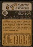 1973 Topps #628 Jim Slaton Back Thumbnail