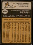1973 Topps #400 Gaylord Perry Back Thumbnail
