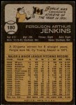 1973 Topps #180 Fergie Jenkins Back Thumbnail