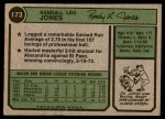 1974 Topps #173 WAS Randy Jones Back Thumbnail