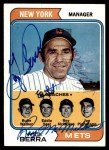 1974 Topps #179 - Yogi Berra / Roy McMillan / Joe Pignatano / Rube Walker / Eddie Yost Mets Leaders Front Thumbnail