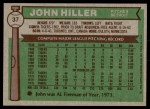 1976 Topps #37 John Hiller Back Thumbnail