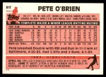 1983 Topps Traded #81 T Pete O'Brien Back Thumbnail