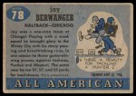 1955 Topps #78 Jay Berwanger Back Thumbnail