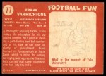 1958 Topps #77 Frank Varrichione Back Thumbnail