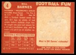 1958 Topps #4 Bill Barnes Back Thumbnail