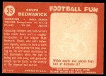 1958 Topps #35 Chuck Bednarik Back Thumbnail