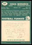 1960 Topps #87 Chuck Bednarik Back Thumbnail