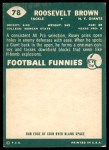 1960 Topps #78 Roosevelt Brown Back Thumbnail