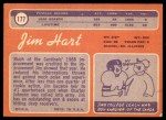 1970 Topps #177 Jim Hart Back Thumbnail