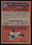 1973 Topps #235 Phil Villapiano Back Thumbnail