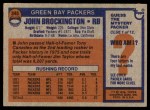 1976 Topps #345 John Brockington Back Thumbnail