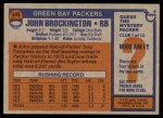 1976 Topps #345 John Brockington Back Thumbnail