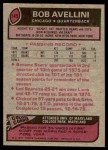 1977 Topps #145 Bob Avellini Back Thumbnail