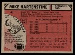 1980 Topps #41 Mike Hartenstine Back Thumbnail