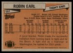 1981 Topps #501 Robin Earl Back Thumbnail