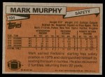 1981 Topps #104 Mark Murphy Back Thumbnail