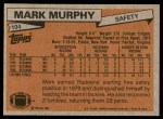 1981 Topps #104 Mark Murphy Back Thumbnail