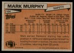 1981 Topps #104 Mark Murphy Back Thumbnail