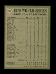 1971 Topps #331 - Brooks Robinson 1970 World Series - Game #5 - B. Robinson Commits Robbery Back Thumbnail