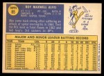 1970 Topps #85 Max Alvis Back Thumbnail