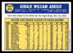 1970 Topps #274 Gerry Arrigo Back Thumbnail