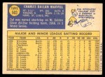 1970 Topps #503 Dal Maxvill Back Thumbnail