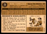 1960 Topps #26 Wayne Terwilliger Back Thumbnail