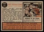 1962 Topps #247 Joe Pignatano Back Thumbnail