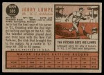 1962 Topps #305 Jerry Lumpe Back Thumbnail
