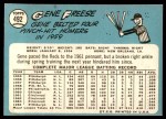 1965 Topps #492 Gene Freese Back Thumbnail