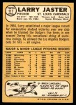 1968 Topps #117 Larry Jaster Back Thumbnail