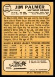 1968 Topps #575 Jim Palmer Back Thumbnail