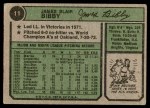 1974 Topps #11 Jim Bibby Back Thumbnail