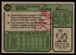 1974 Topps #131 Bob Boone Back Thumbnail