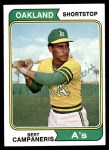 1974 Topps #155 Bert Campaneris Front Thumbnail