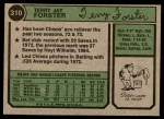 1974 Topps #310 Terry Forster Back Thumbnail