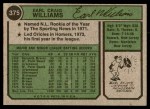 1974 Topps #375 Earl Williams Back Thumbnail