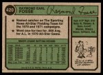 1974 Topps #420 Ray Fosse Back Thumbnail