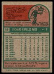 1975 Topps #56 Rick Wise Back Thumbnail