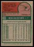 1975 Topps #183 Mel Stottlemyre Back Thumbnail