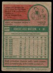 1975 Topps #227 Bob Watson Back Thumbnail