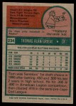 1975 Topps #234 Tom Grieve Back Thumbnail