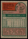 1975 Topps #357 Ken Forsch Back Thumbnail
