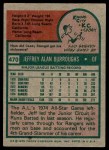 1975 Topps #470 Jeff Burroughs Back Thumbnail