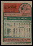 1975 Topps #496 Pepe Frias Back Thumbnail