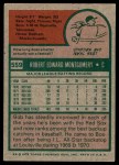 1975 Topps #559 Bob Montgomery Back Thumbnail