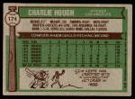1976 Topps #174 Charlie Hough Back Thumbnail