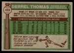 1976 Topps #493 Derrel Thomas Back Thumbnail